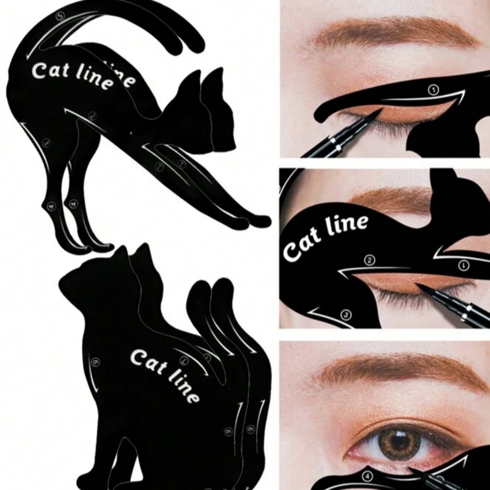 Eyeliner Stencil 4pc Set Cat Line 2 Sizes